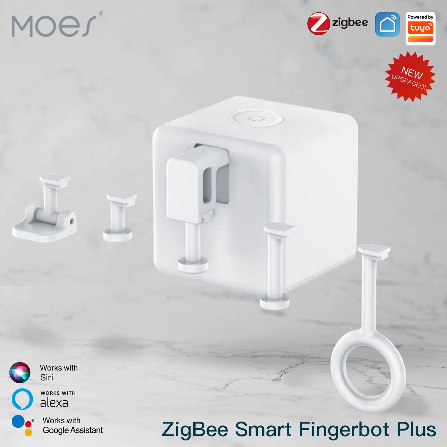 MOES Tuya Fingerbot Button Pusher New Zigbee Finger Robot Smart Life App Automatic Switch Voice Control Alexa Google Home
