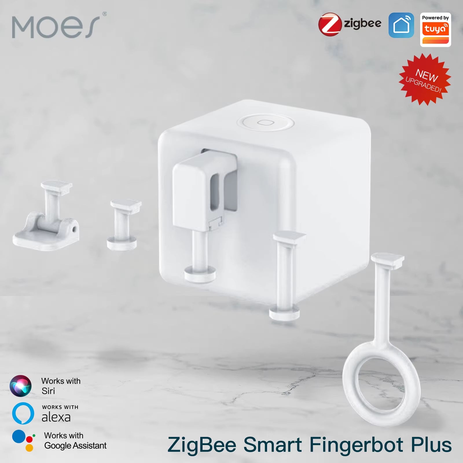 MOES Tuya Fingerbot Button Pusher New Zigbee Finger Robot Smart Life App Automatic Switch Voice Control Alexa Google Home